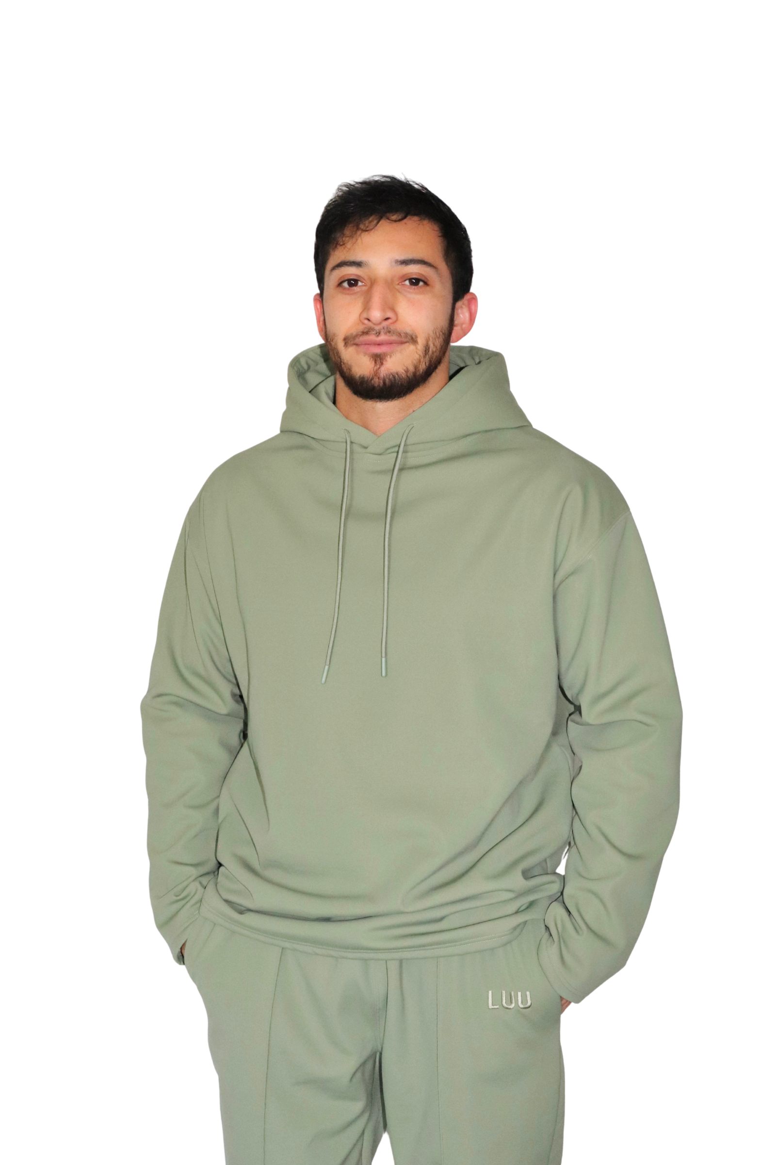 pet hair resistant hoodie matcha